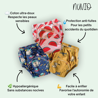 Les culottes d'apprentissage qui accompagnent les petits vers l'autonomie.